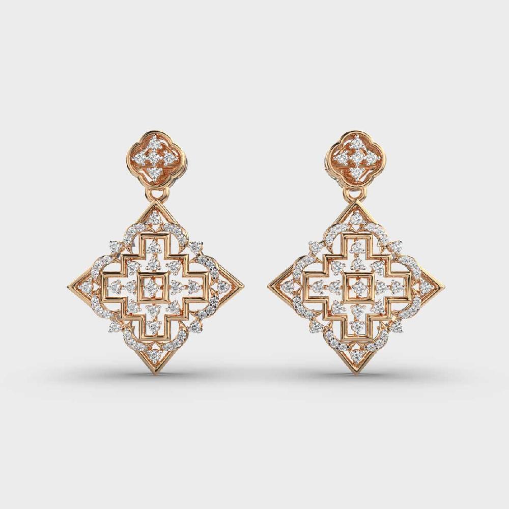 Timeless Brilliance 10K Diamond Cluster Earrings