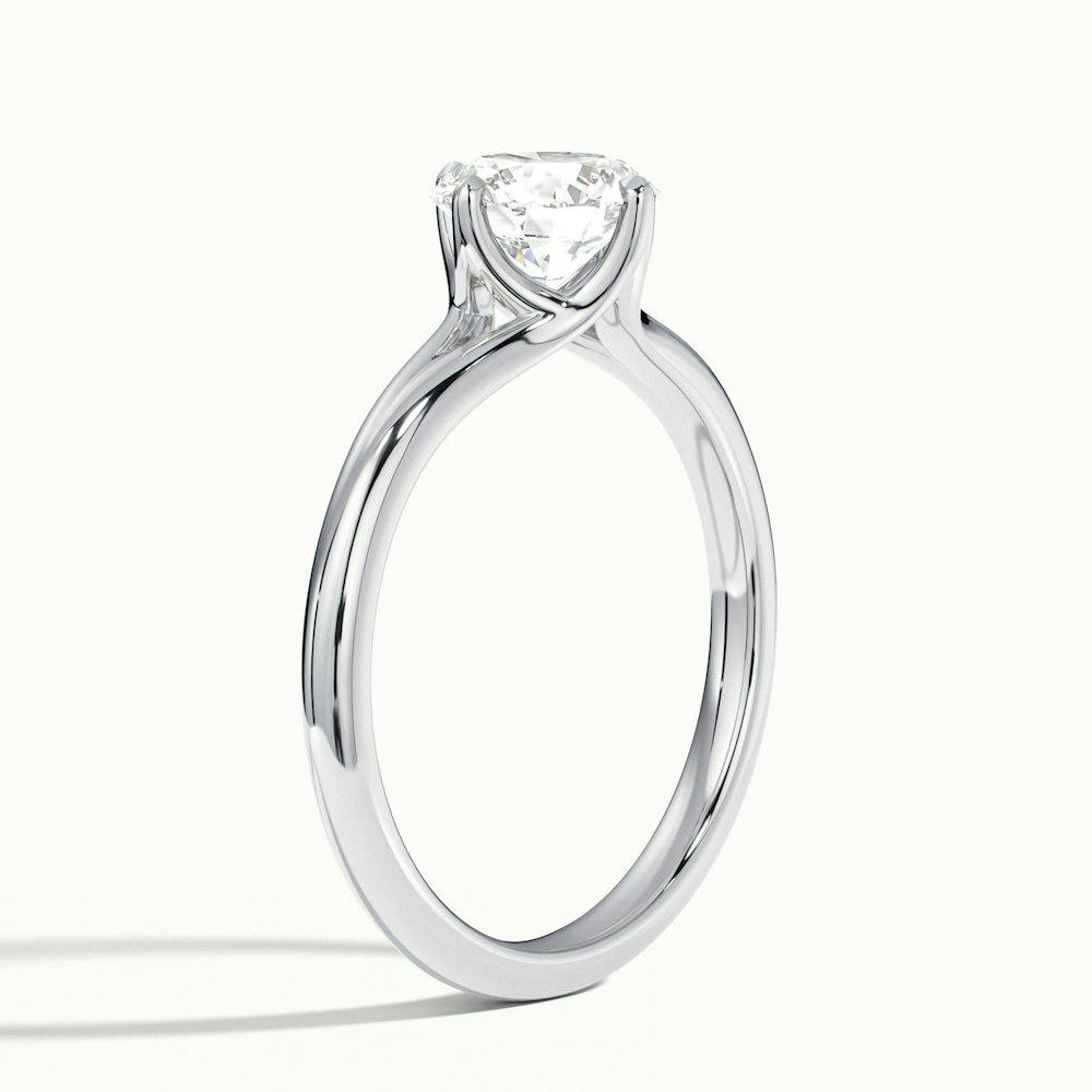 Lamour Plain Prong Round CVD Diamond Ring