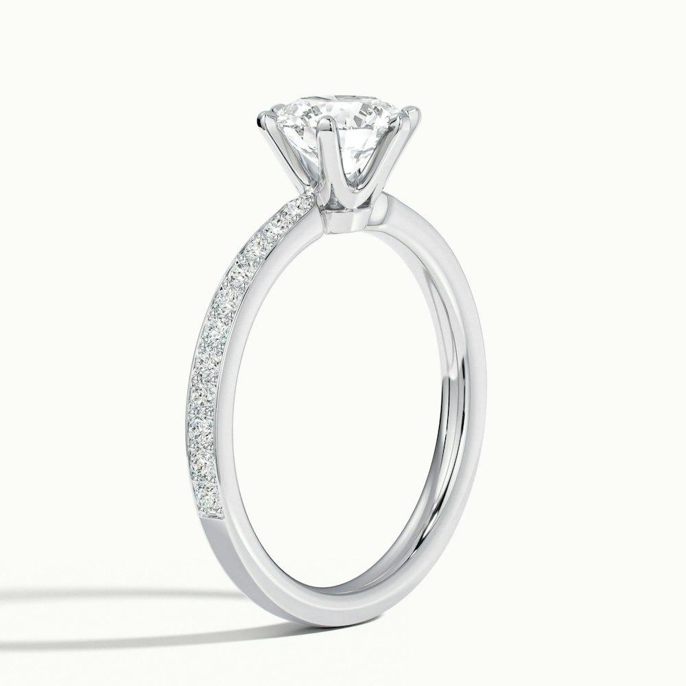Fontaine Pave Prong Round CVD Diamond Ring