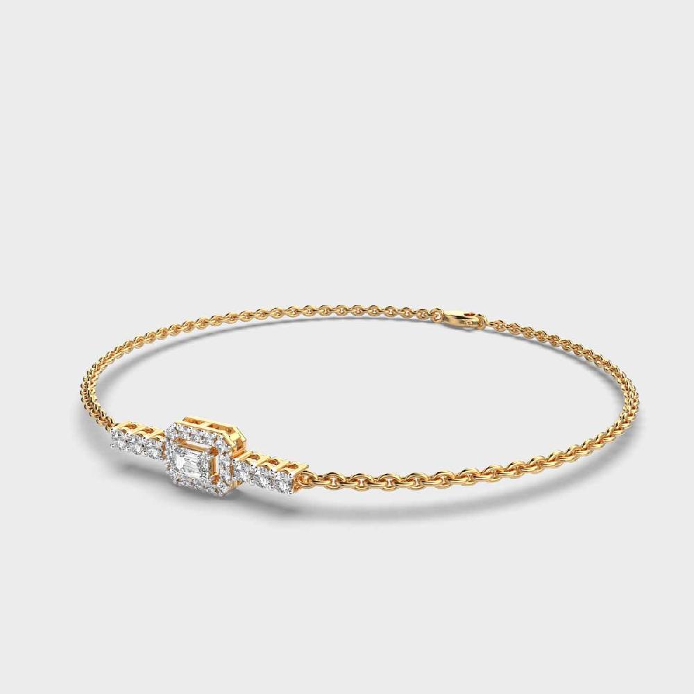 Regal Radiance 10K Purity Diamond Charm Bracelet