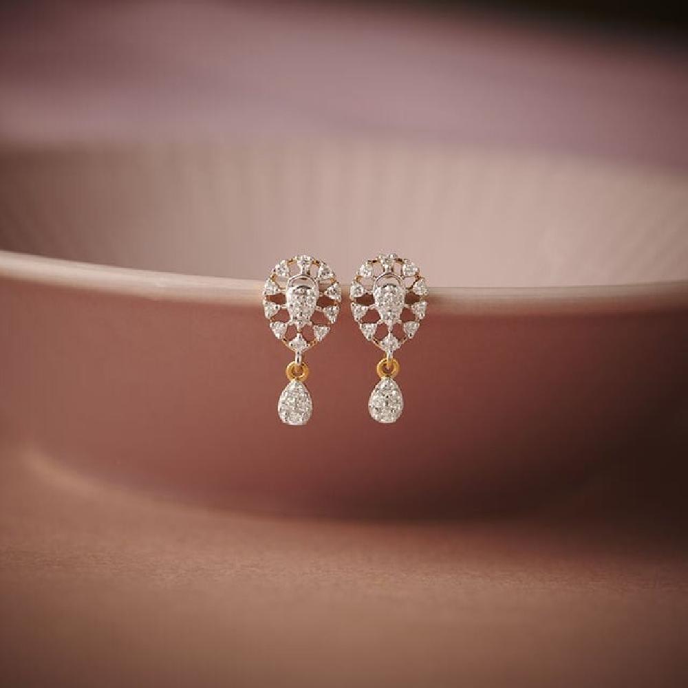 Sparkly Teardrop Diamond Stud Earrings
