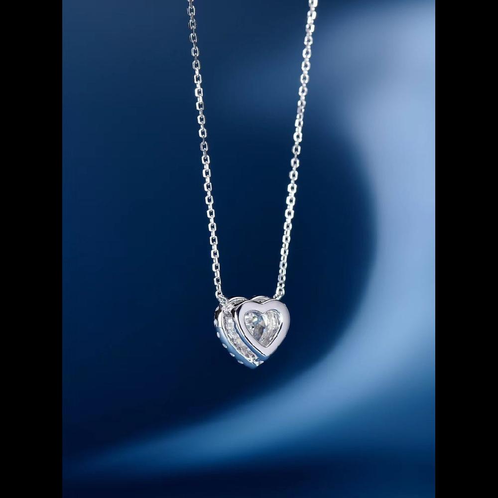Heart cut diamond necklace