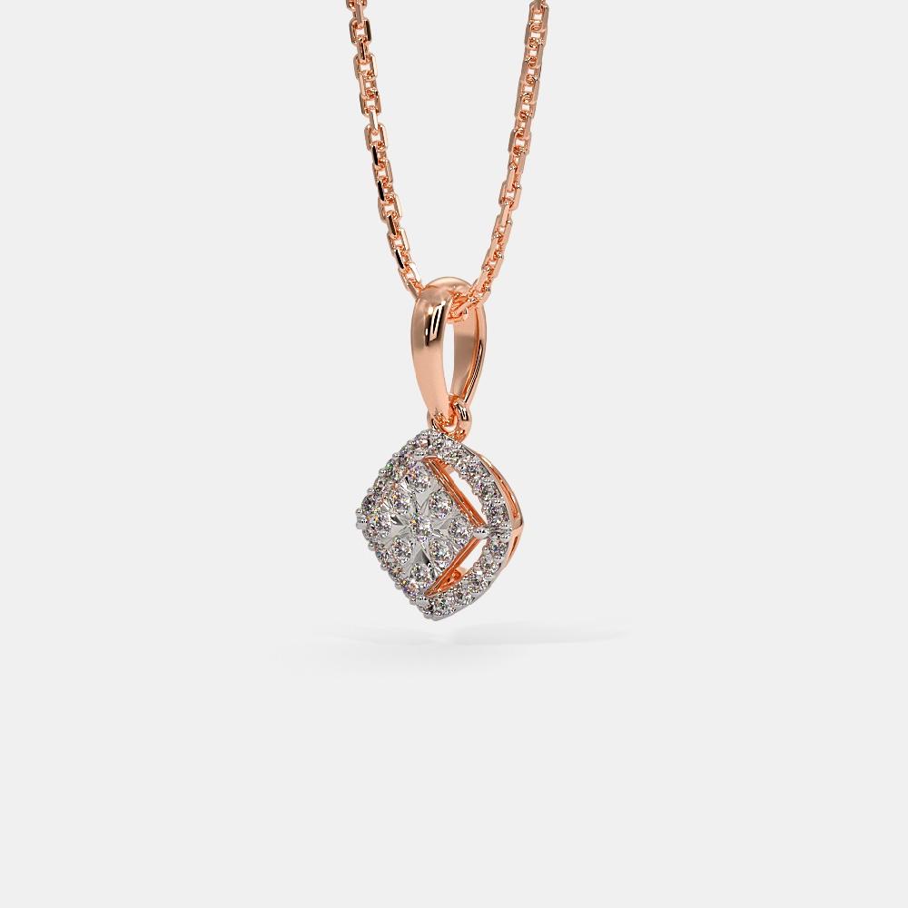 Diamond Pendant In 18Kt Rose Gold??with Diamonds?