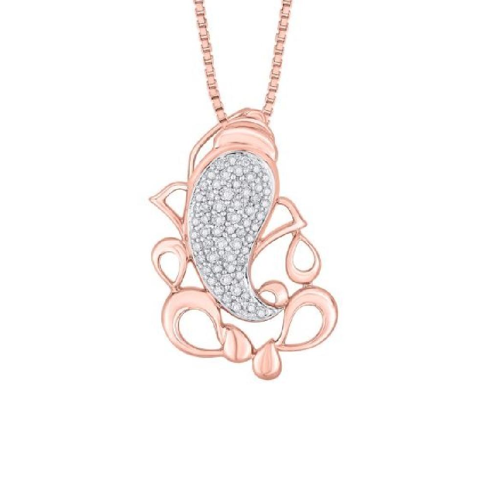 Delicate Ganesha Pendant Crafted in Stunning Diamonds