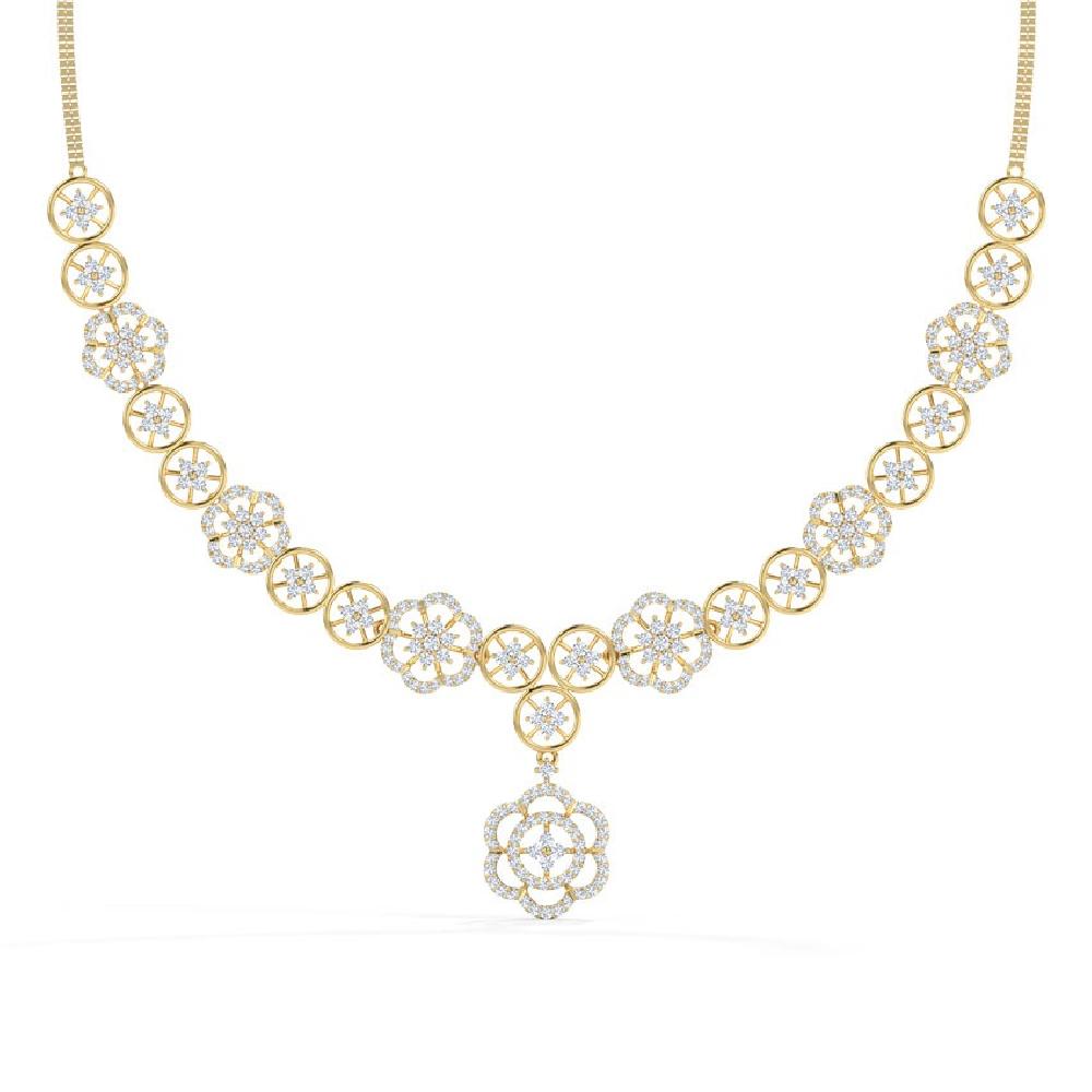 Bell Flower Diamond Necklace
