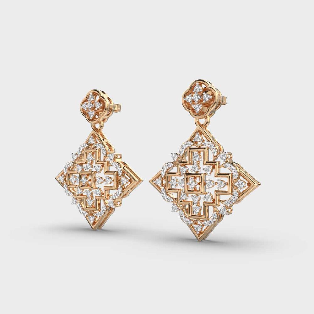 Timeless Brilliance 10K Diamond Cluster Earrings