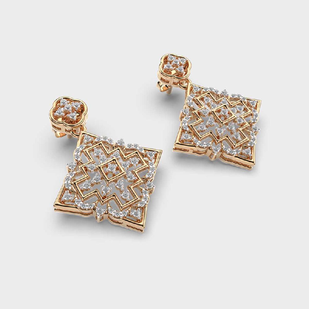 Timeless Brilliance 10K Diamond Cluster Earrings