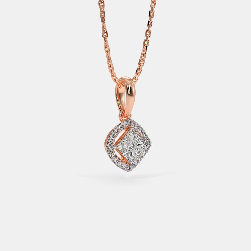 Diamond Pendant In 18Kt Rose Goldwith Diamonds