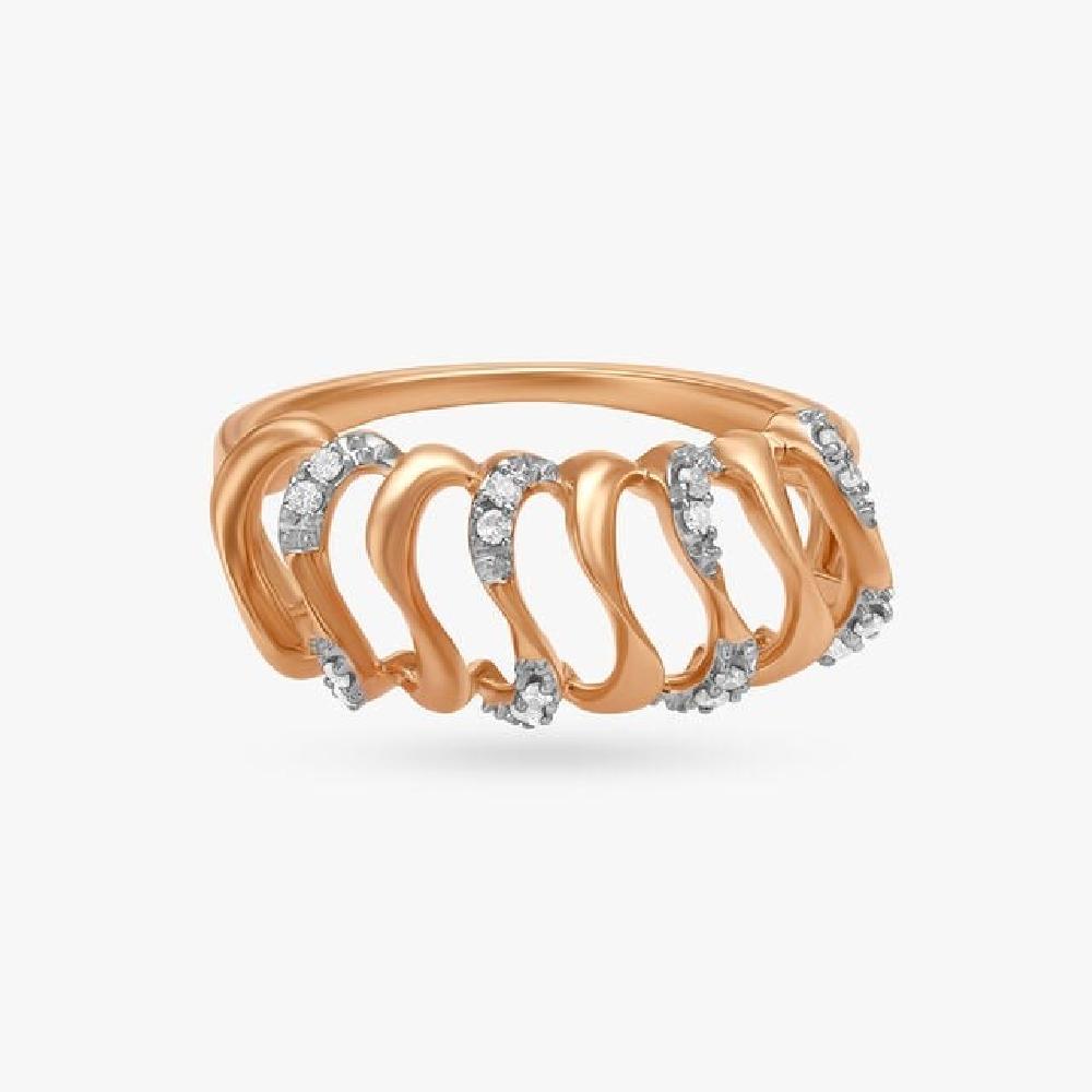 Artsy Spiral Diamond Ring