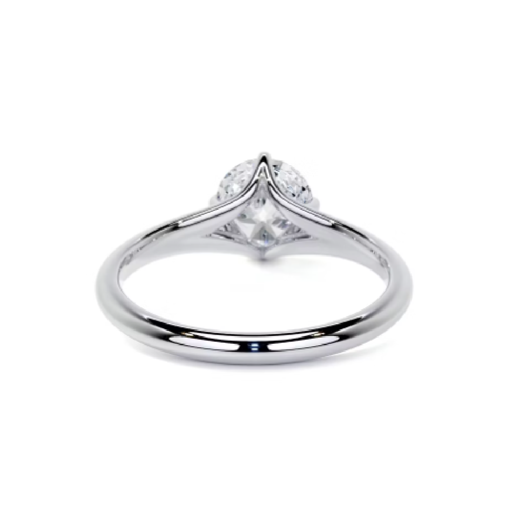 Lamour Plain Prong Round CVD Diamond Ring