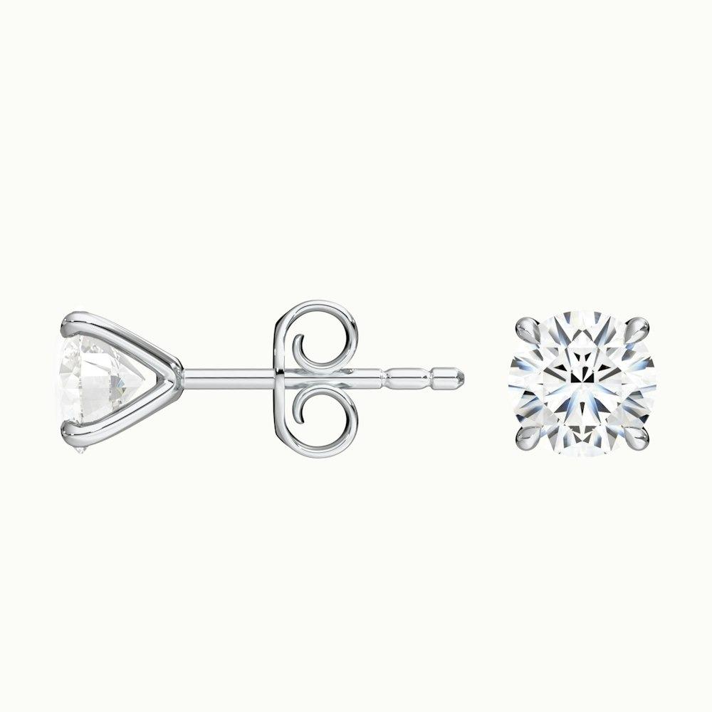 1.00 Ct. Each Round CVD Diamond 4 Prong Earring