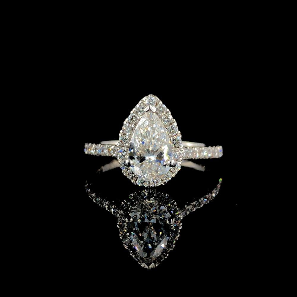 1.11 Ct. Pear Brilliant Cut CVD Diamond Ring