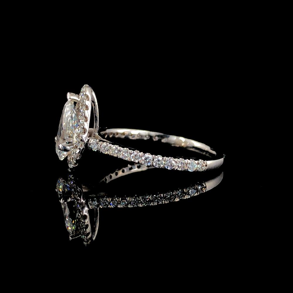 1.11 Ct. Pear Brilliant Cut CVD Diamond Ring