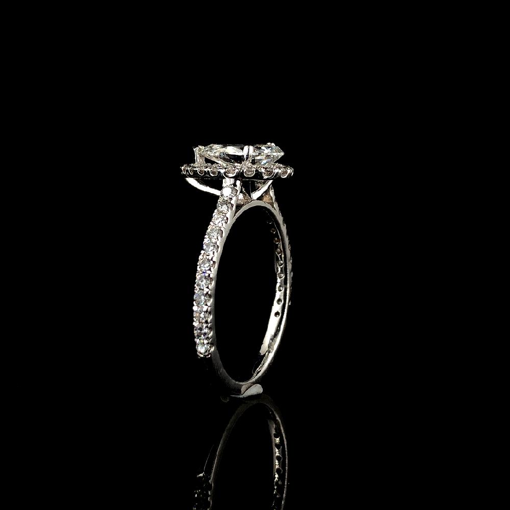 1.11 Ct. Pear Brilliant Cut CVD Diamond Ring