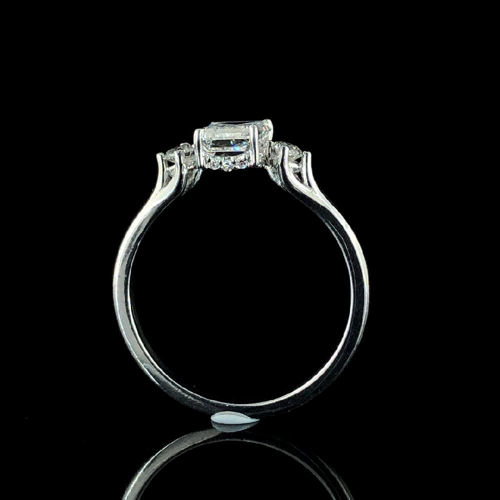 1.06 Emerald Cut Wedding CVD Diamond Ring