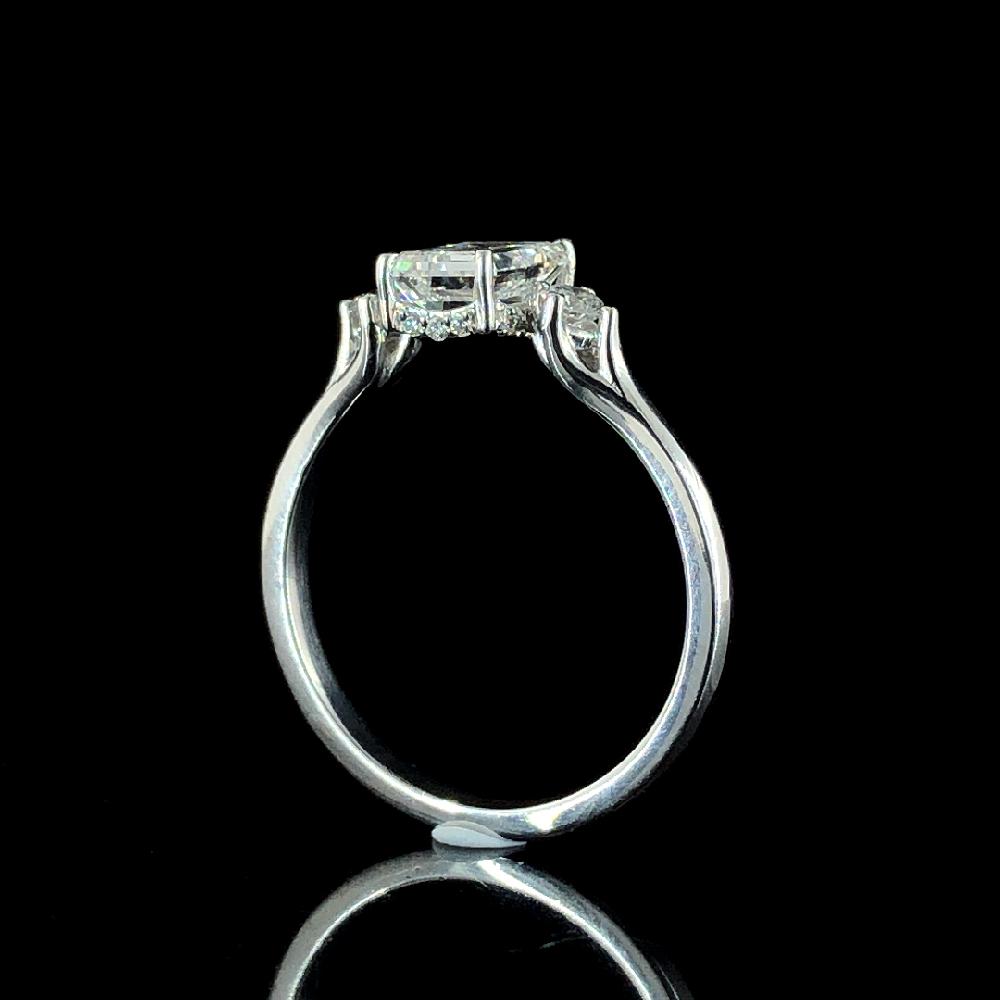 1.06 Emerald Cut Wedding CVD Diamond Ring