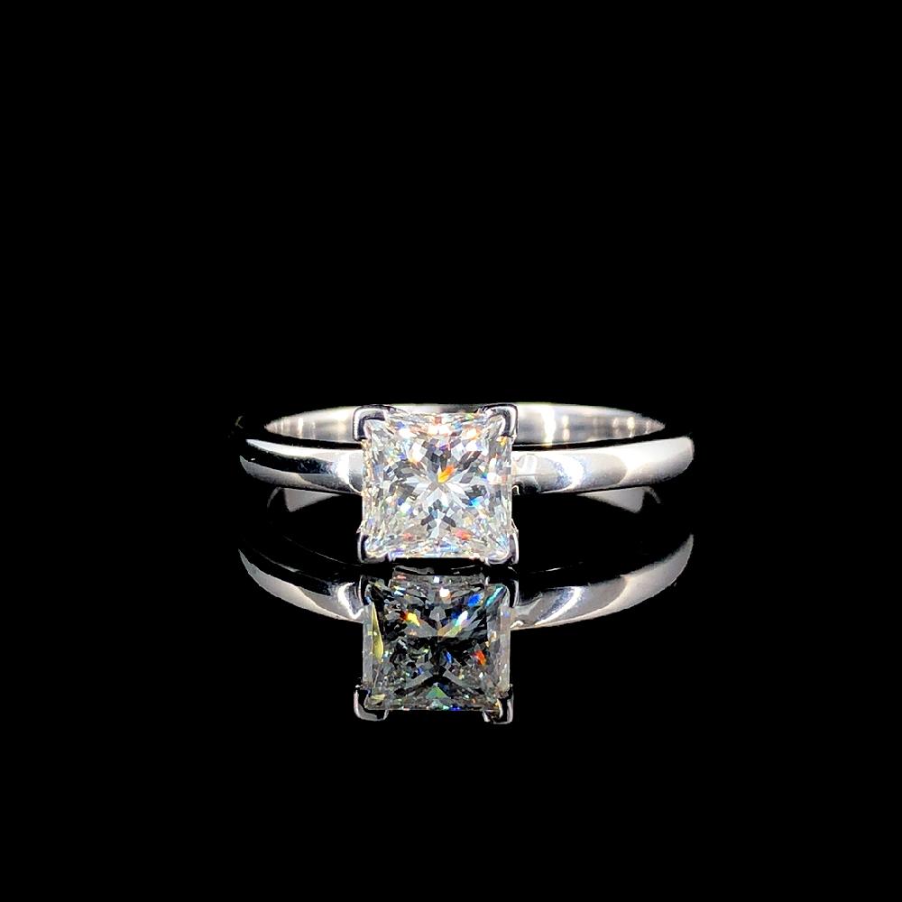 1.05 Ct Princess Cut Engagement CVD Diamond Ring