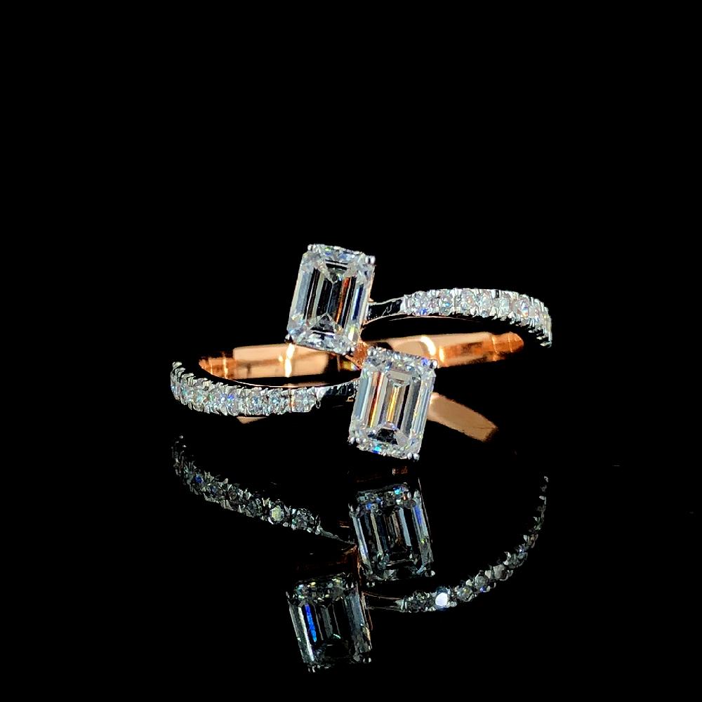 0.45 Ct. Each Emerald Cut & Round Cut Diamond