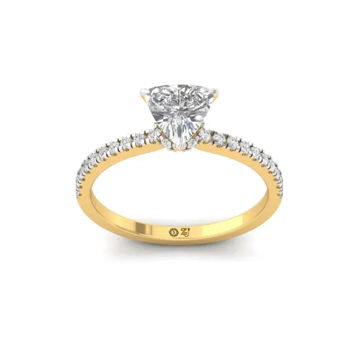 Trillion Cut Solitaire Engagement Ring with Side Diamonds
