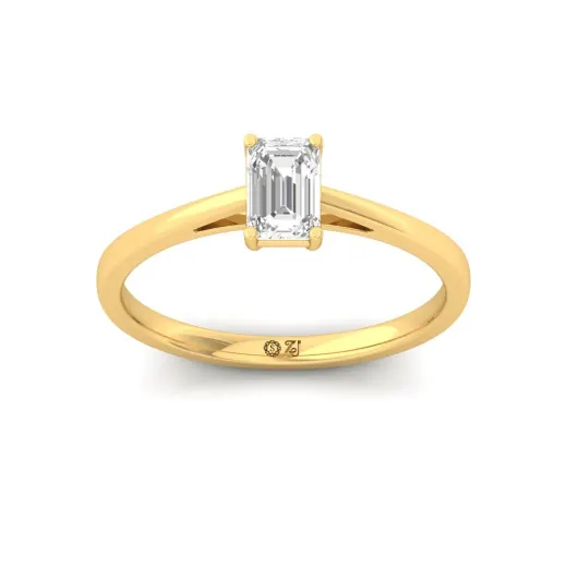 Emerald Cut Solitaire Diamond Ring of Pure Grace