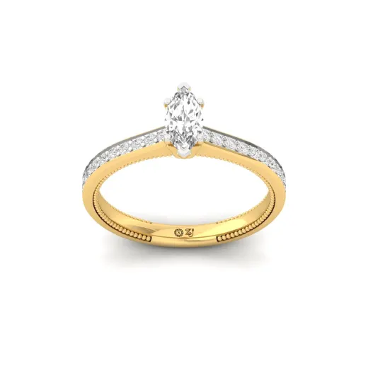 Marquise Cut Solitaire Engagement Ring with Diamond Band