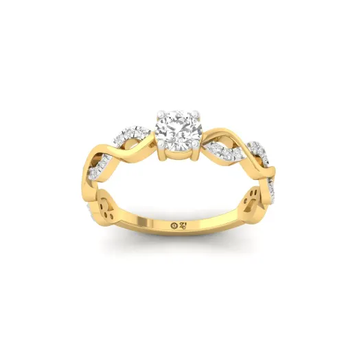 Round Cut Infinity Twist Diamond Engagement Ring