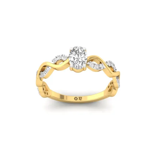 Oval Cut Infinity Twist Diamond Engagement Ring