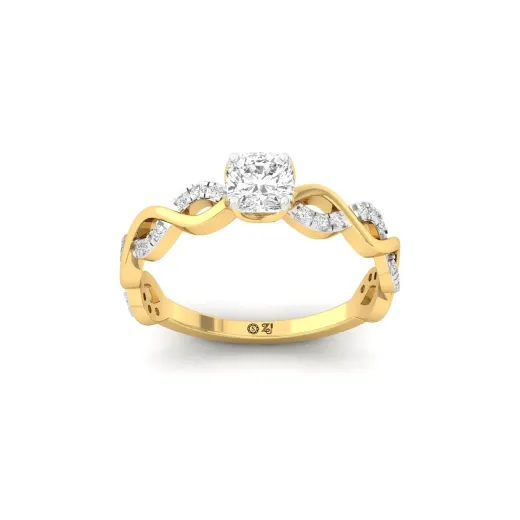 Cushion Cut Infinity Twist Diamond Engagement Ring