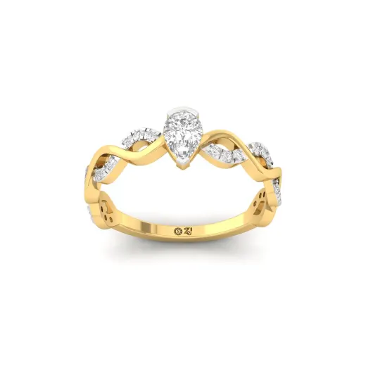 Pear Cut Infinity Twist Diamond Engagement Ring