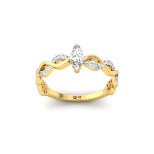 Marquise Cut Infinity Twist Diamond Engagement Ring