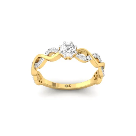 Octagon Cut Infinity Twist Diamond Engagement Ring