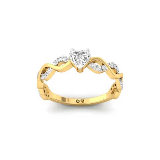Heart Shape Infinity Twist Diamond Engagement Ring