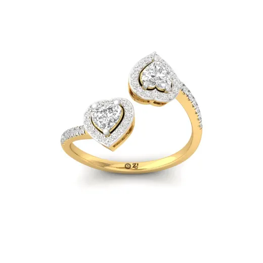 Double Heart Halo & Toi Et Moi Open Ring