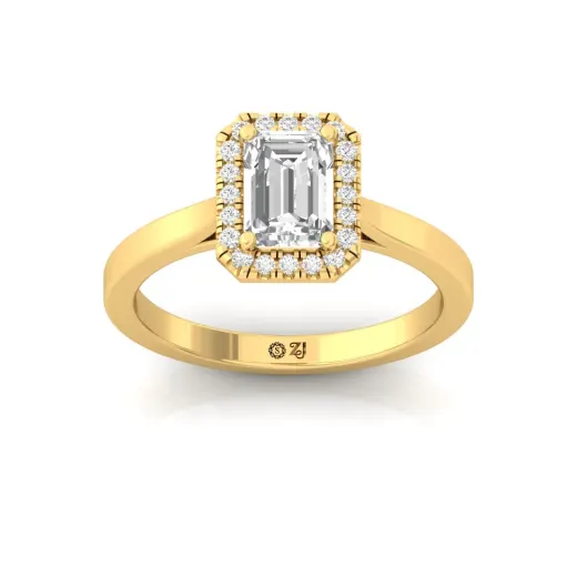 Emerald Cut Halo Engagement Ring