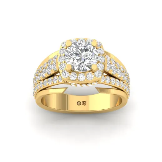 Grand Halo Split Shank Engagement Ring