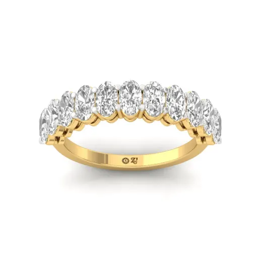 Oval Diamond Half Eternity Band