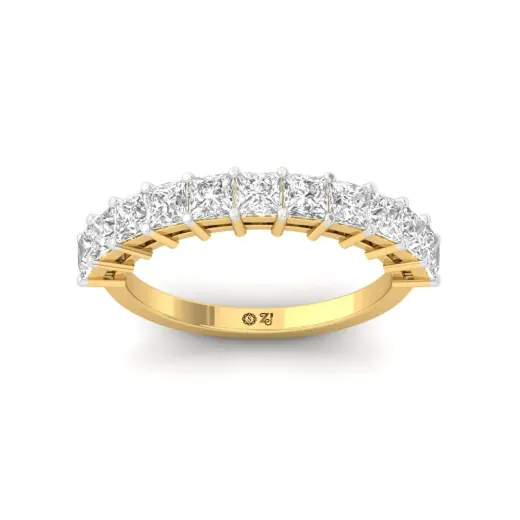Princess Cut Diamond Half Eternity Band