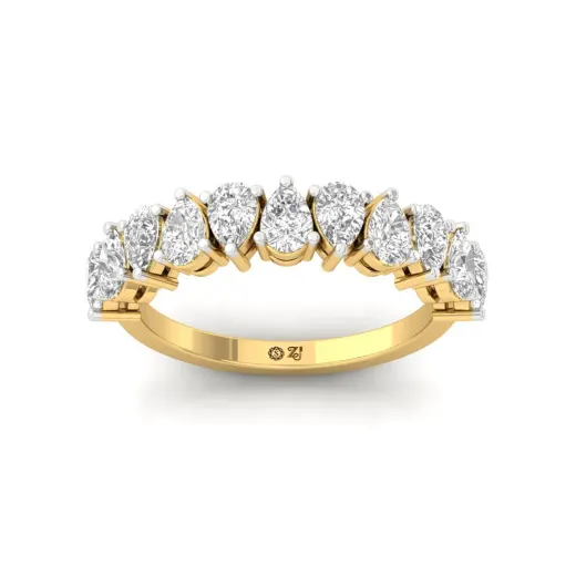 Pear Cut Diamond Half Eternity Band