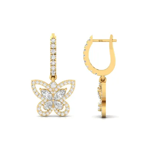 Butterfly Diamond Drop Earrings
