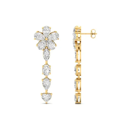 Floral Diamond Drop Earrings