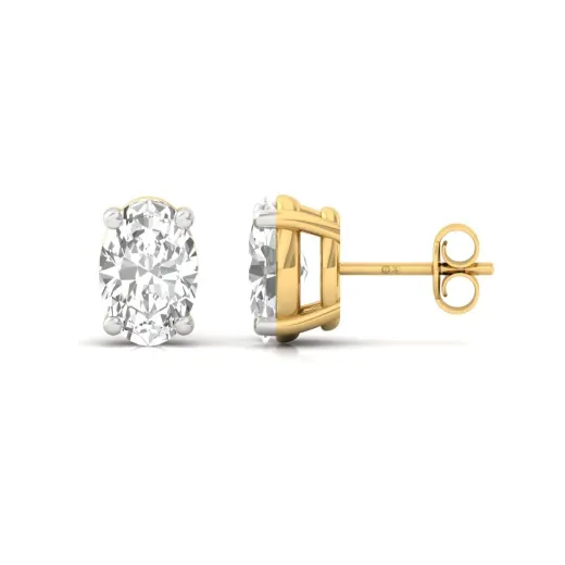 Oval Cut Diamond Stud Earrings (1 Pair)