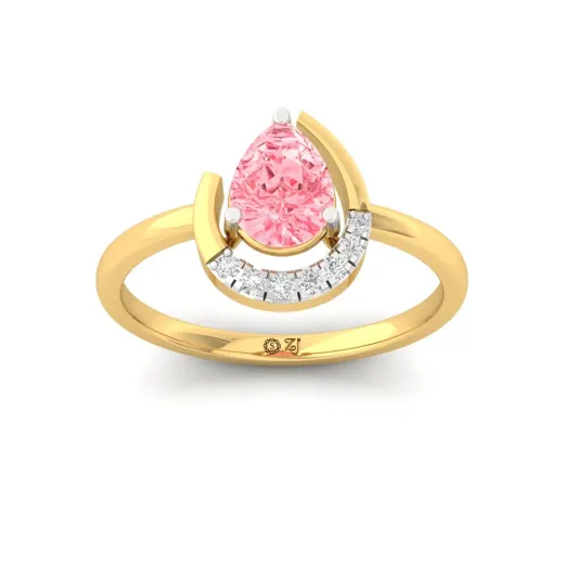 Pear Cut Pink Diamond Halo Ring