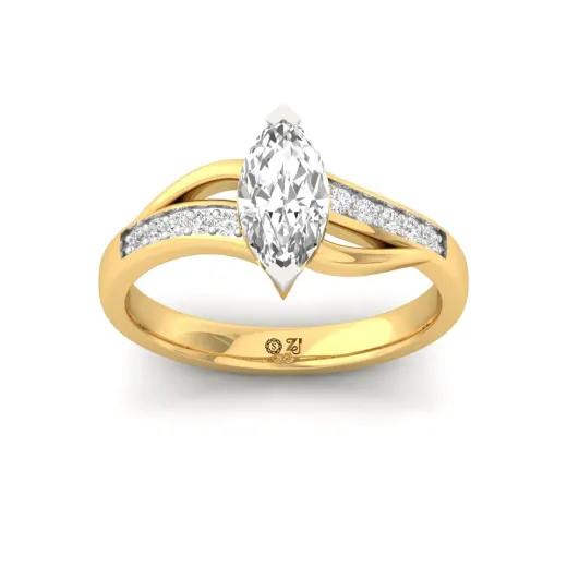 Marquise Cut Diamond Engagement Ring with Split Shank