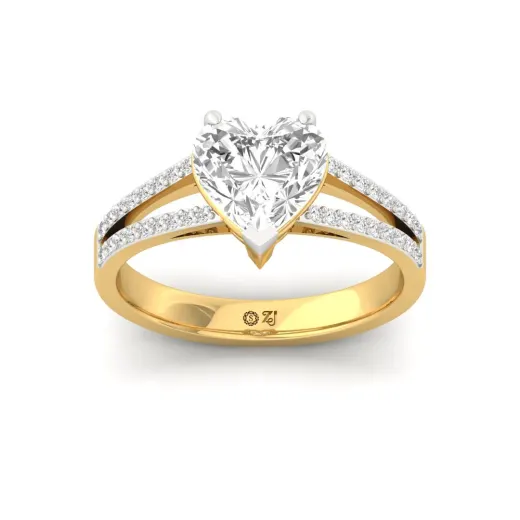 Heart Cut Diamond Engagement Ring with Split Shank