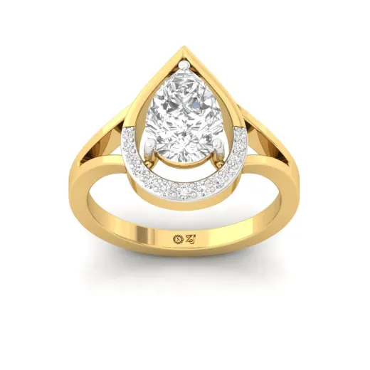 Pear Cut Diamond Engagement Ring with Halo