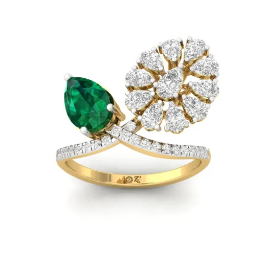 Emerald & Diamond Statement Ring