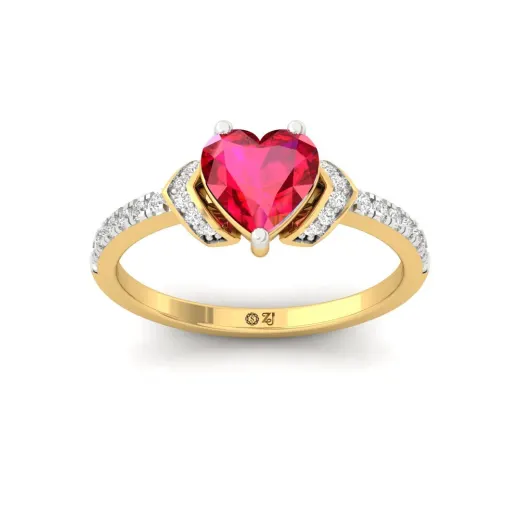 Heart-Shaped Ruby & Diamond Ring