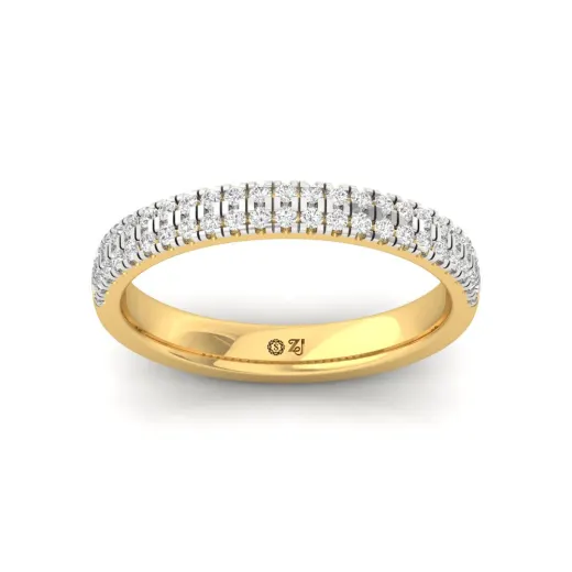 2-Line Diamond Band Ring