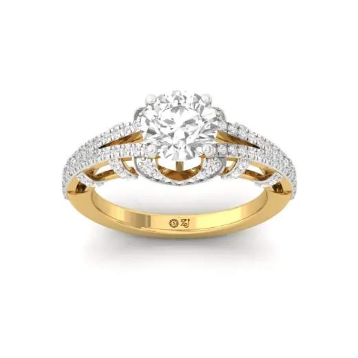 Round Cut Diamond Halo Engagement Ring