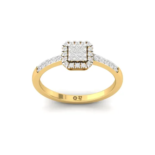 Cluster Diamond Engagement Ring
